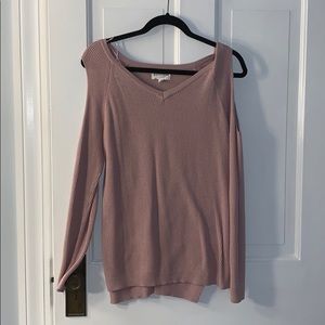 Olive + Oak long sleeve shirt- cutout of shoulders